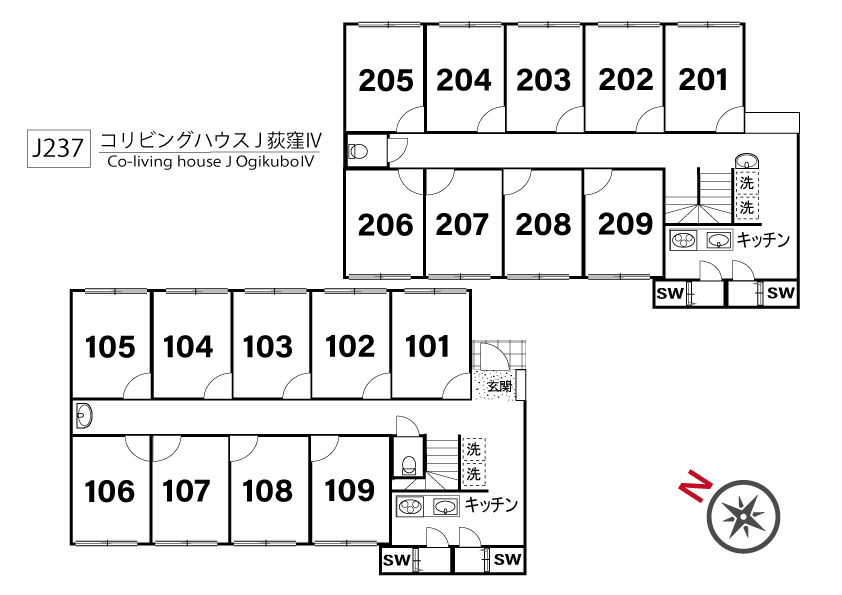 J237 Tokyoβ Ogikubo 6間取り図