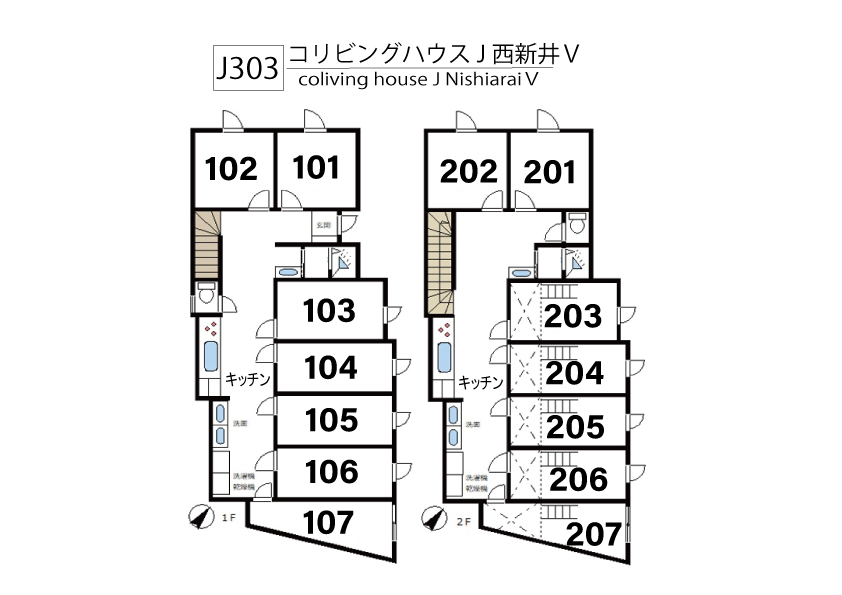 J303 Tokyoβ 大師前8間取り図