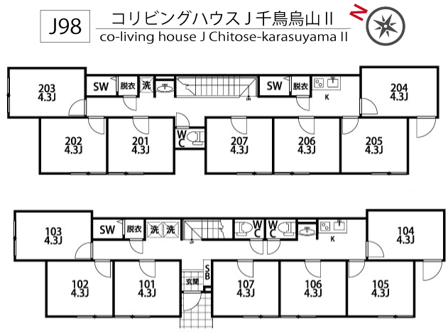 J98 Tokyoβ 富士見ヶ丘3間取り図