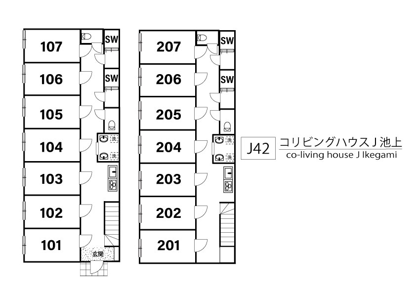 J42 Tokyoβ 池上6間取り図