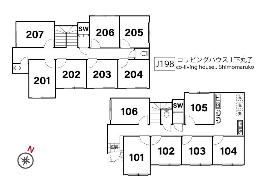J198 Tokyoβ 下丸子間取り図