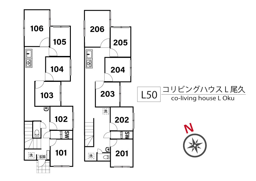 L50 Tokyoβ Odai 1間取り図
