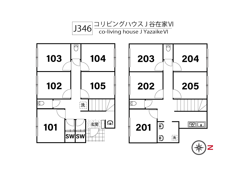 J346  Tokyoβ 谷在家4 間取り図