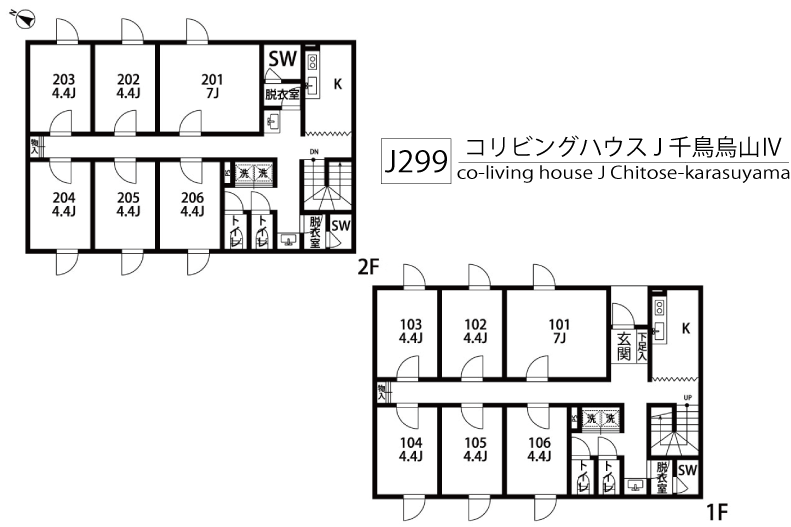 J299 Tokyoβ Chidori-karasuyama 2間取り図