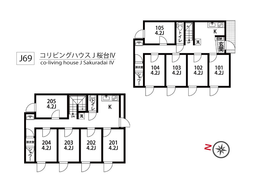 J69 Tokyoβ Sakuradai 2 (co-living house SakuradaiⅣ)間取り図