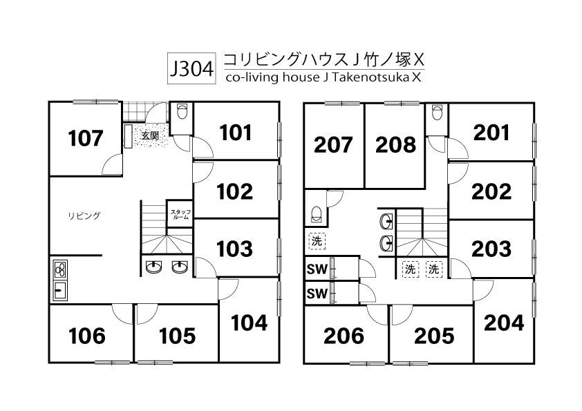 J304 Tokyoβ Takenotsuka 25 間取り図