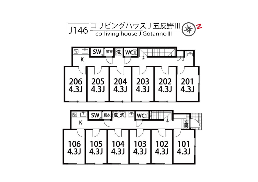 J146 Tokyoβ 五反野4間取り図