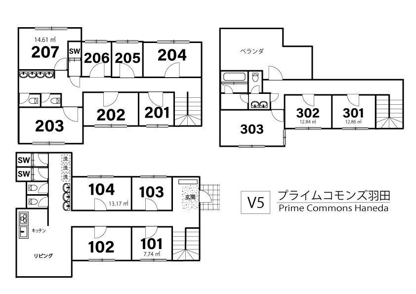 V5 Prime Commons Haneda間取り図