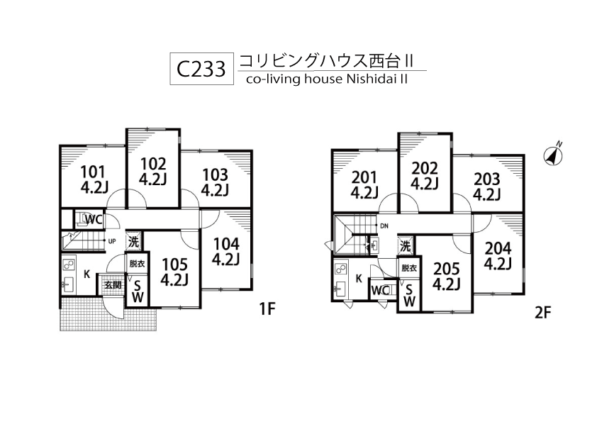 C233 コリビングハウス西台Ⅱ間取り図