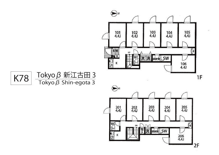 K78 Tokyoβ 新江古田3間取り図