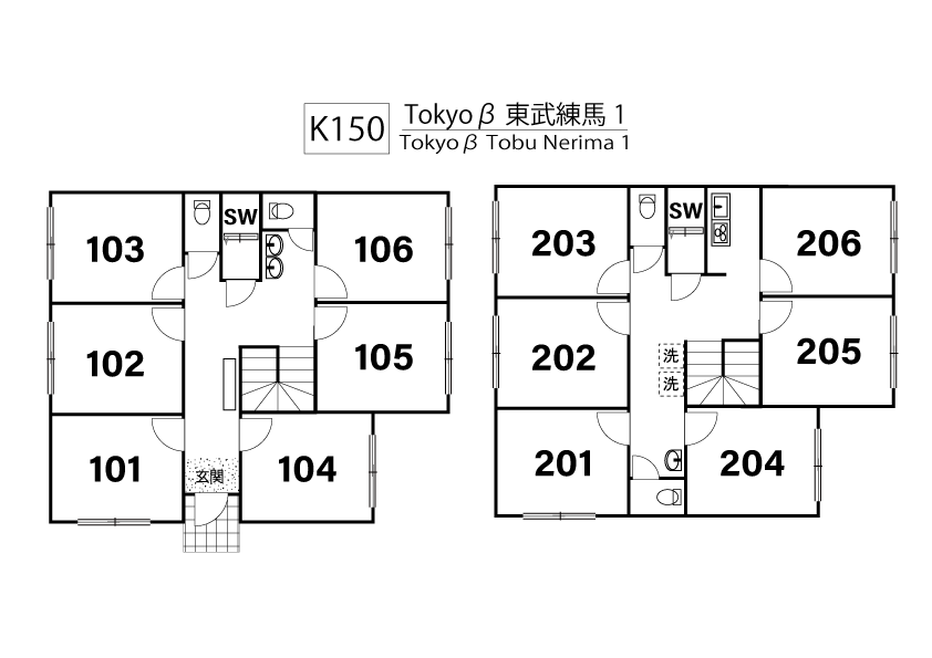 K150 Tokyoβ 東武練馬1間取り図