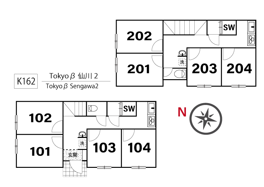 K162 Tokyoβ 仙川2間取り図