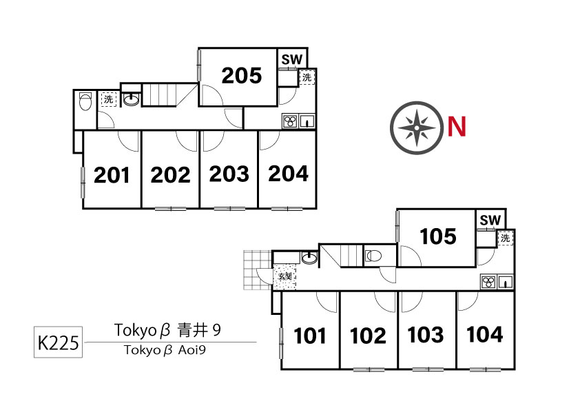 K225 Tokyoβ 青井9間取り図