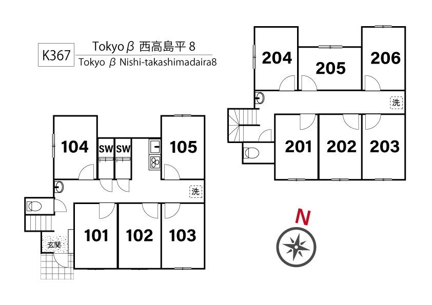 K367 Tokyoβ 西高島平8間取り図