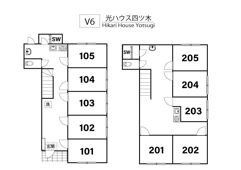 V6 光ハウス四ツ木間取り図