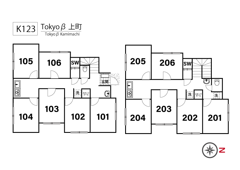 K123 Tokyo β Uemachi間取り図