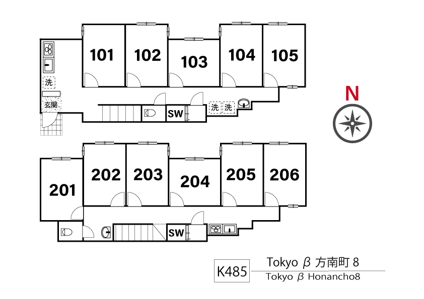 K485 Tokyoβ 호난쵸8間取り図
