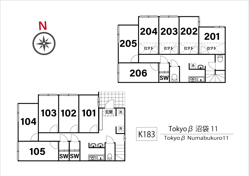 K183 Tokyoβ 누마부크로11間取り図