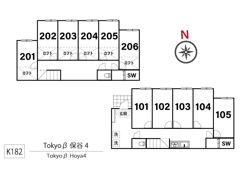 K182 Tokyo β Hoya 4間取り図