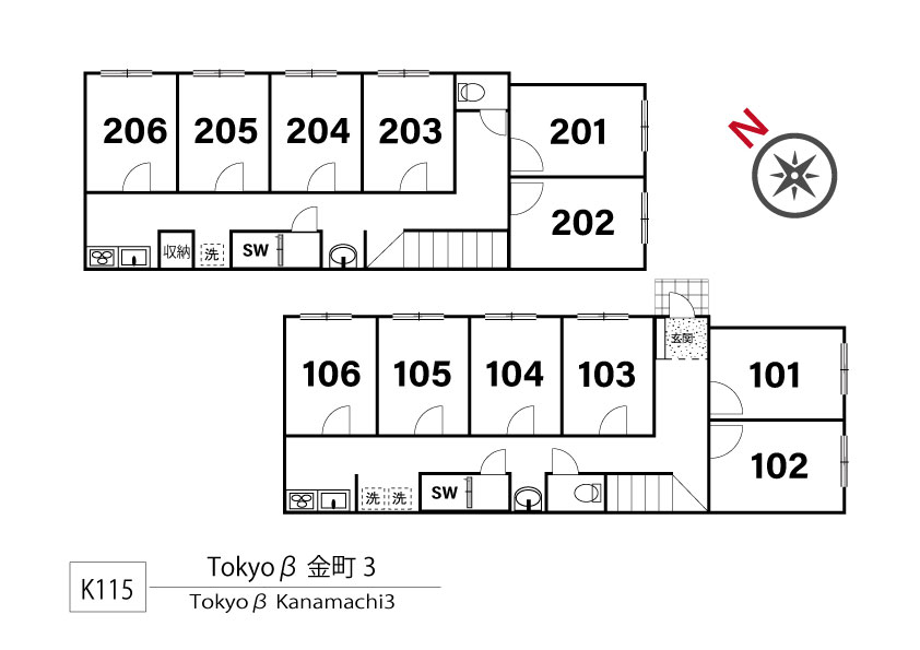 K115 Tokyoβ Kanamachi 3間取り図