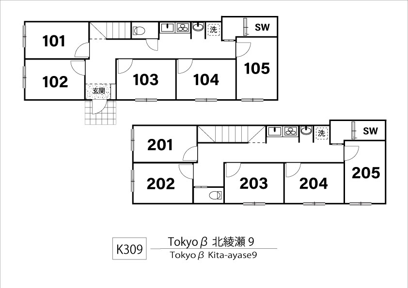 K309 Tokyoβ 北绫濑9間取り図