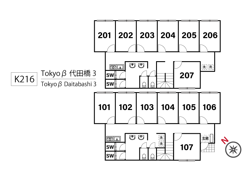 K216 Tokyoβ Daitabashi 3間取り図