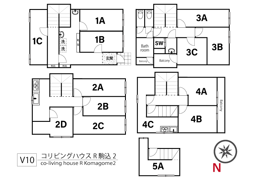 V10 コリビングハウス R 駒込2間取り図