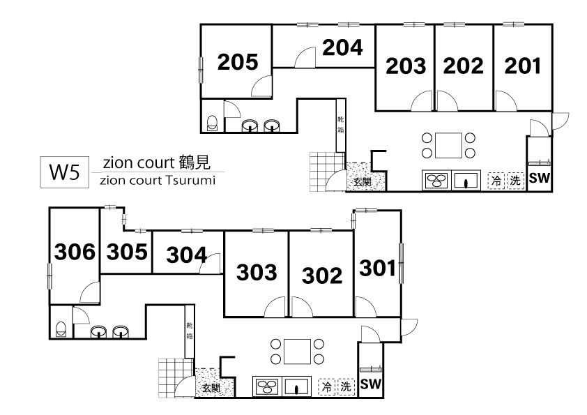 W5 zion court 鶴見間取り図