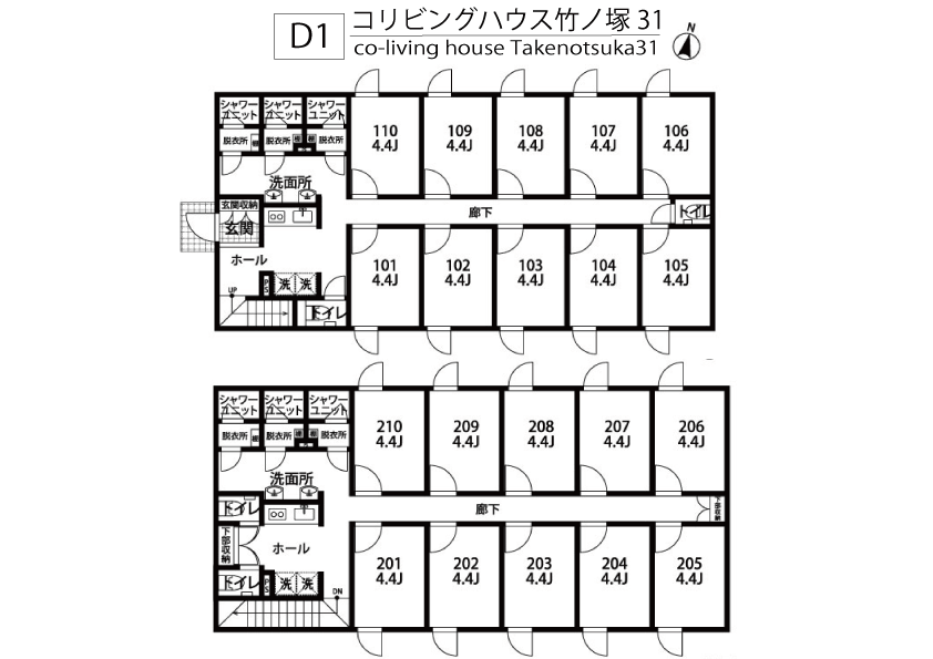 D1 コリビングハウス 竹ノ塚31間取り図