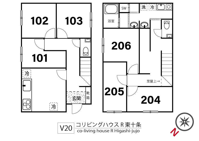 V20 コリビングハウス R 東十条間取り図