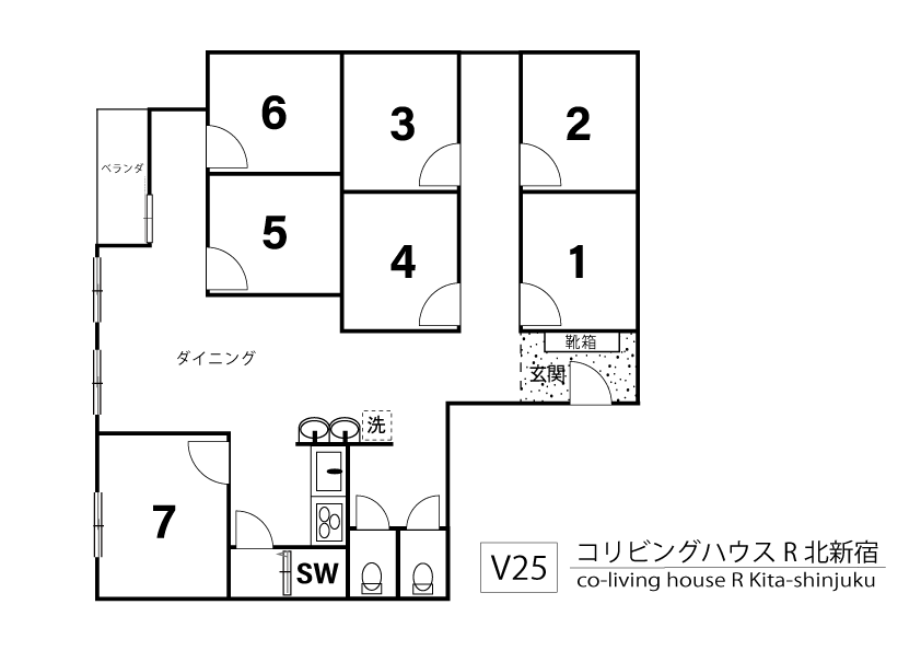 V25 コリビングハウス R 北新宿間取り図