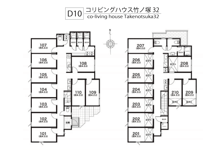 D10 Co-living house 竹之塚32間取り図