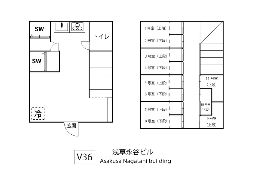 V36 Asakusa Nagatani building間取り図