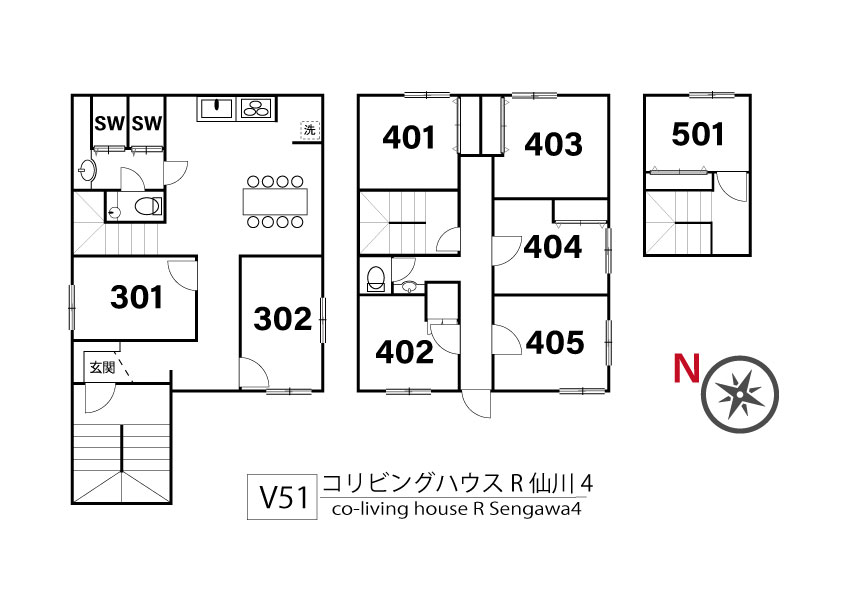 V51 コリビングハウス R 仙川4間取り図