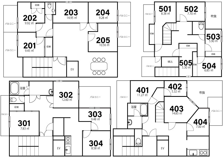 V46 Co-living house R 浅草4間取り図