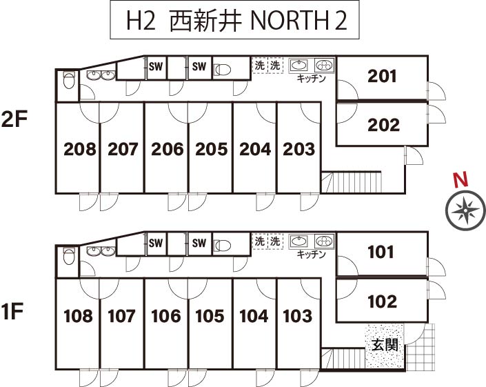 H2/F100 TOKYO β 西新井18間取り図
