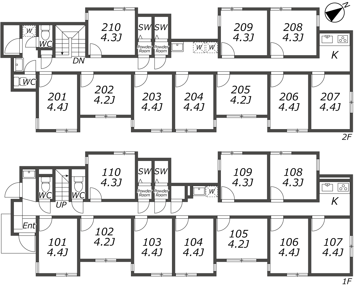 K307 TOKYO β 三鷹台1間取り図