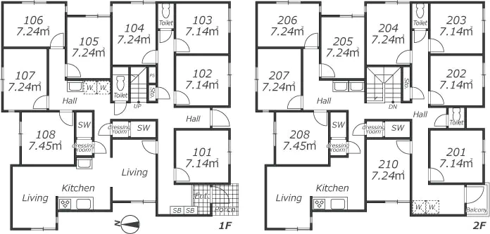 L136 TOKYO β 大山2間取り図