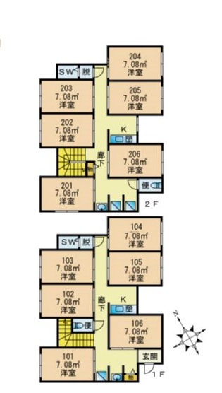  L38 TOKYO β 쇼인진자마에1間取り図