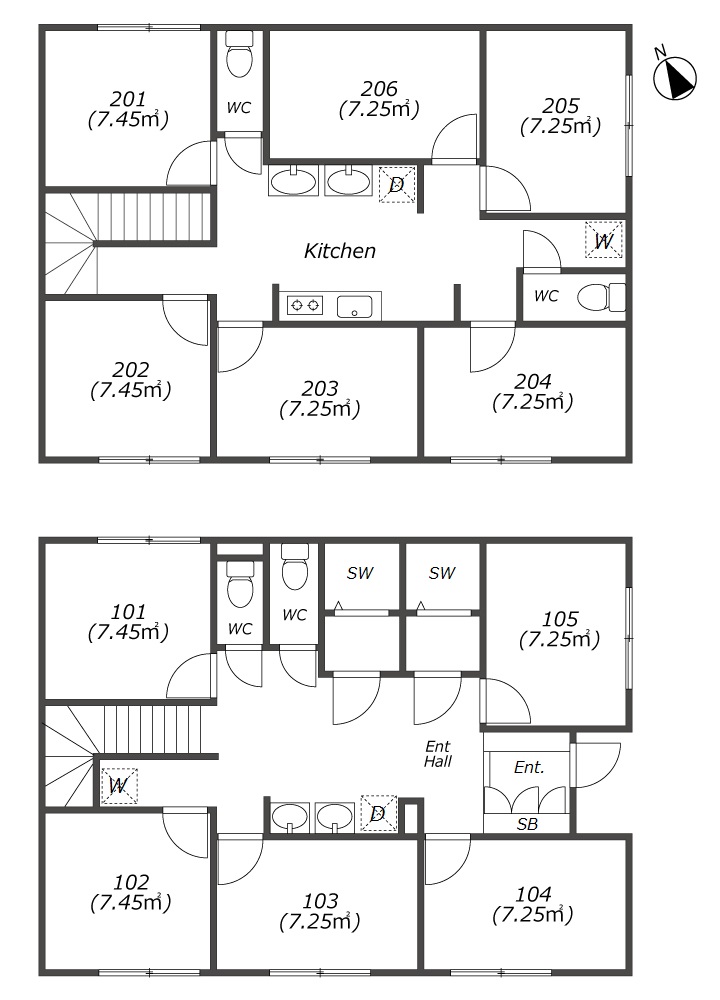 J58 TOKYO β Nishiarai 1間取り図