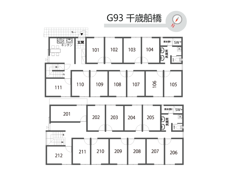 G93/J60Tokyoβ 千歳船橋1間取り図