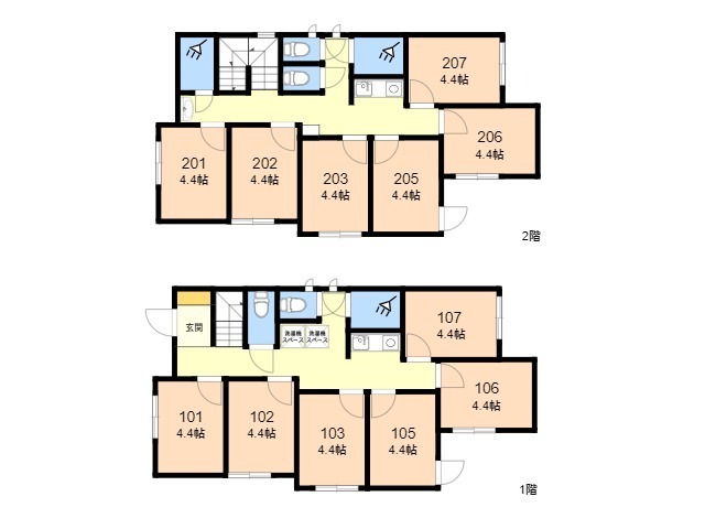K328 TOKYO β Kami-Shakujii 3間取り図