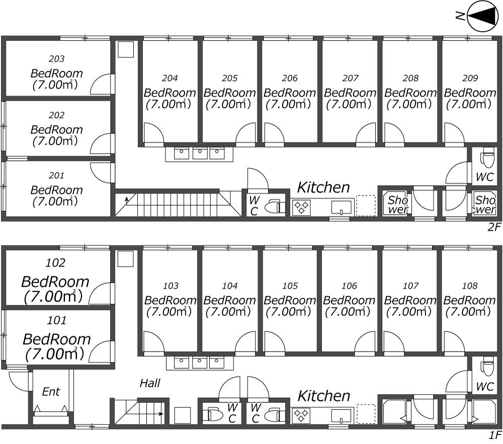 K17 TOKYO β 도네리코엔7間取り図
