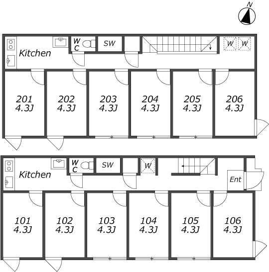 K142 TOKYO β Gakugei-Daigaku 2間取り図