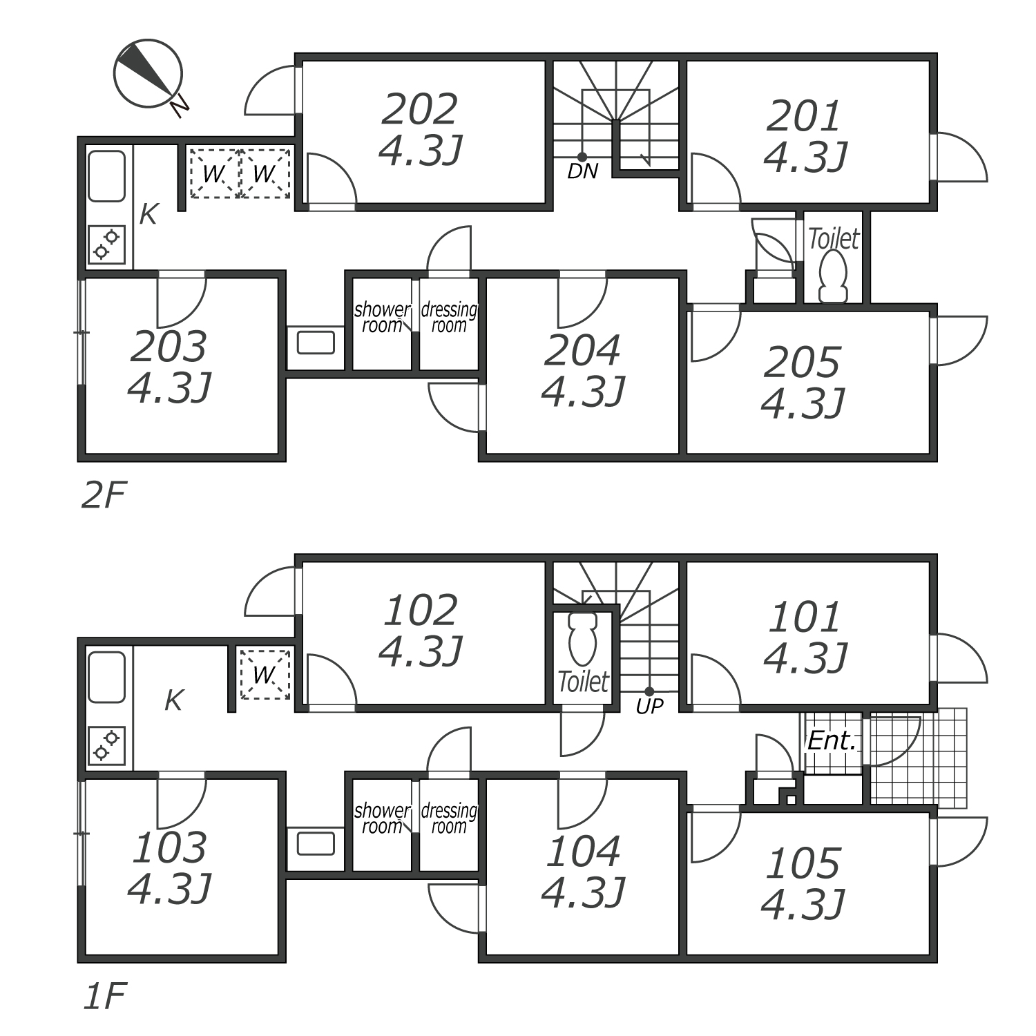 K189 TOKYO β Meidaimae 1間取り図