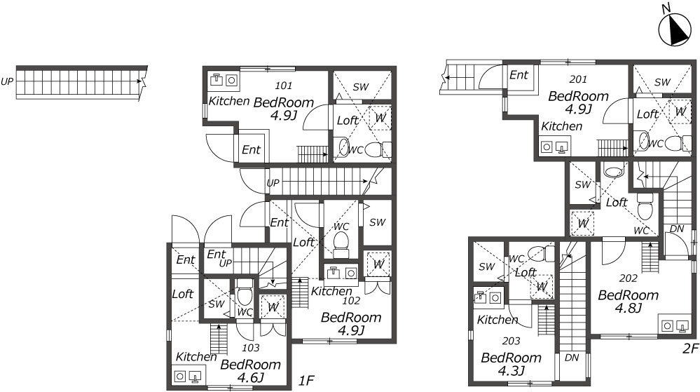 K168 TOKYO β 미나미스나마치間取り図