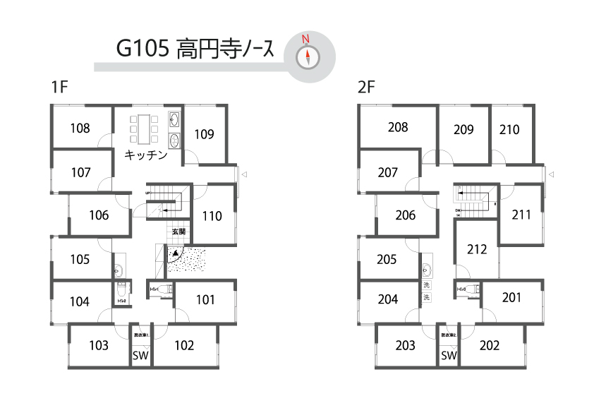 G105 高円寺NORTH間取り図