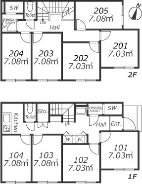 K343 TOKYO β 로쿠고도테3間取り図