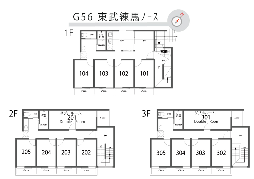 G56/F113 TOKYO β 도부네리마11 (도부네리마 노스)間取り図