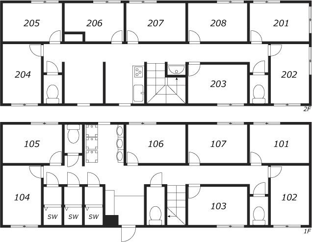 F101 TOKYO β 도네리20間取り図
